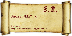 Becza Márk névjegykártya